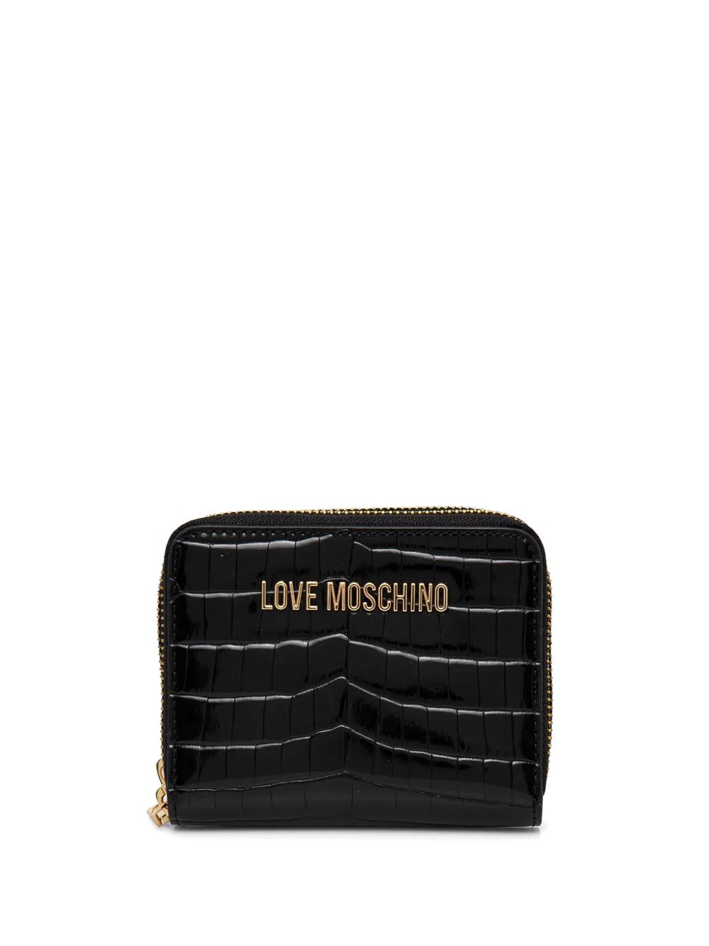 Love Moschino 仿鳄鱼纹钱包 - 黑色