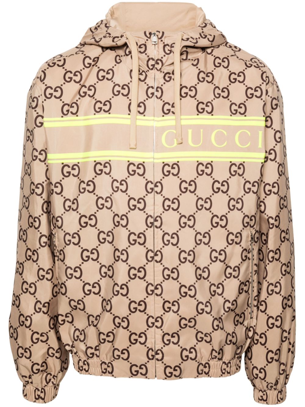 Gucci GG Supreme 印花连帽夹克 - 中性色