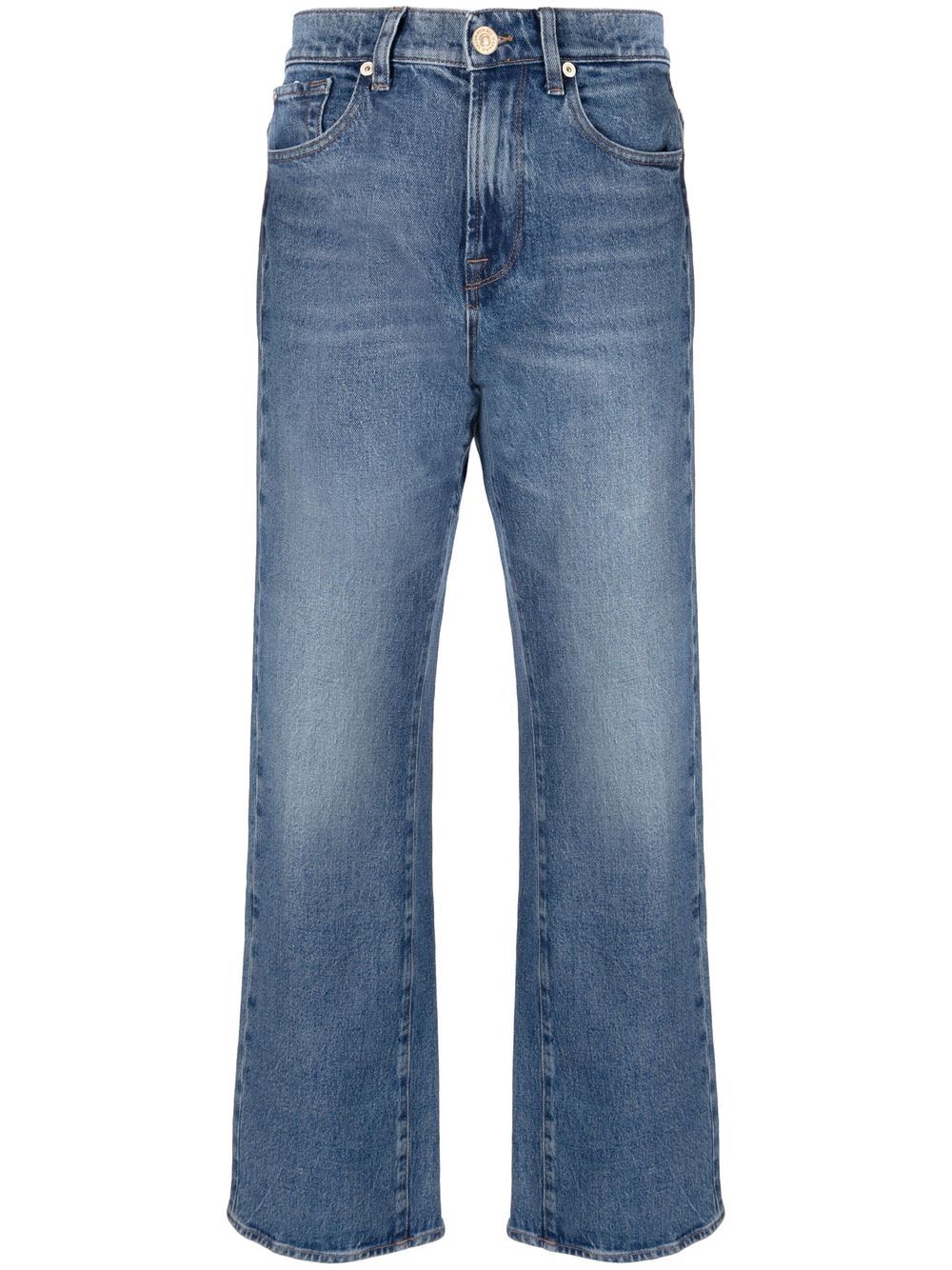 7 For All Mankind 中腰直筒牛仔裤 - 蓝色