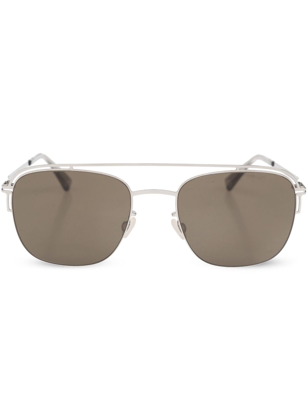 Mykita Nor 飞行员镜框太阳眼镜 - 银色
