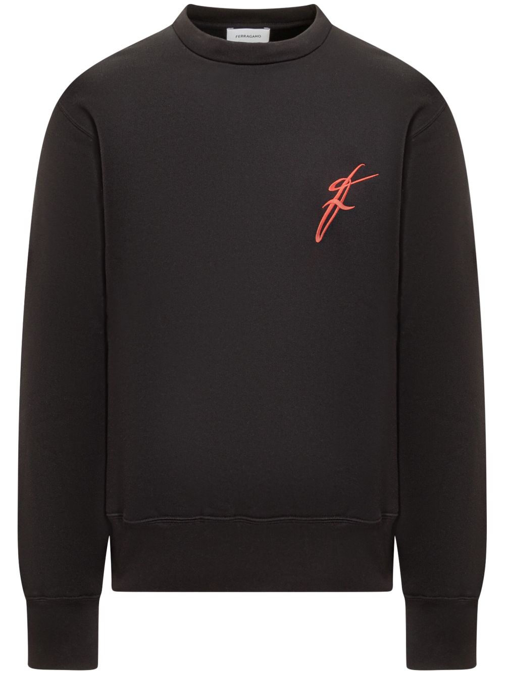 Ferragamo logo刺绣卫衣 - 黑色