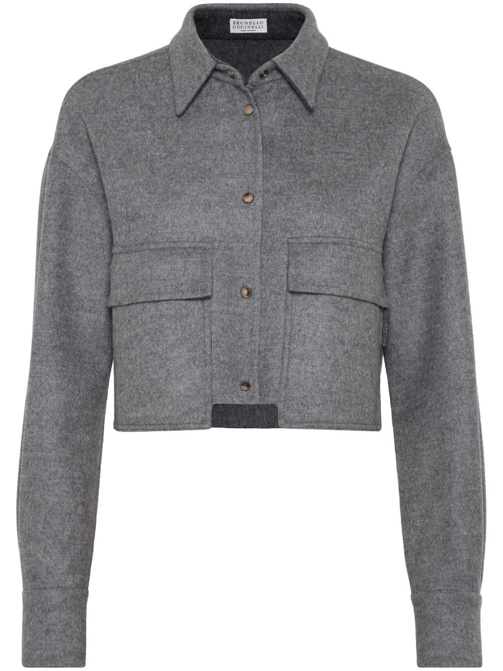 Brunello Cucinelli 初剪羊毛短款夹克 - 灰色