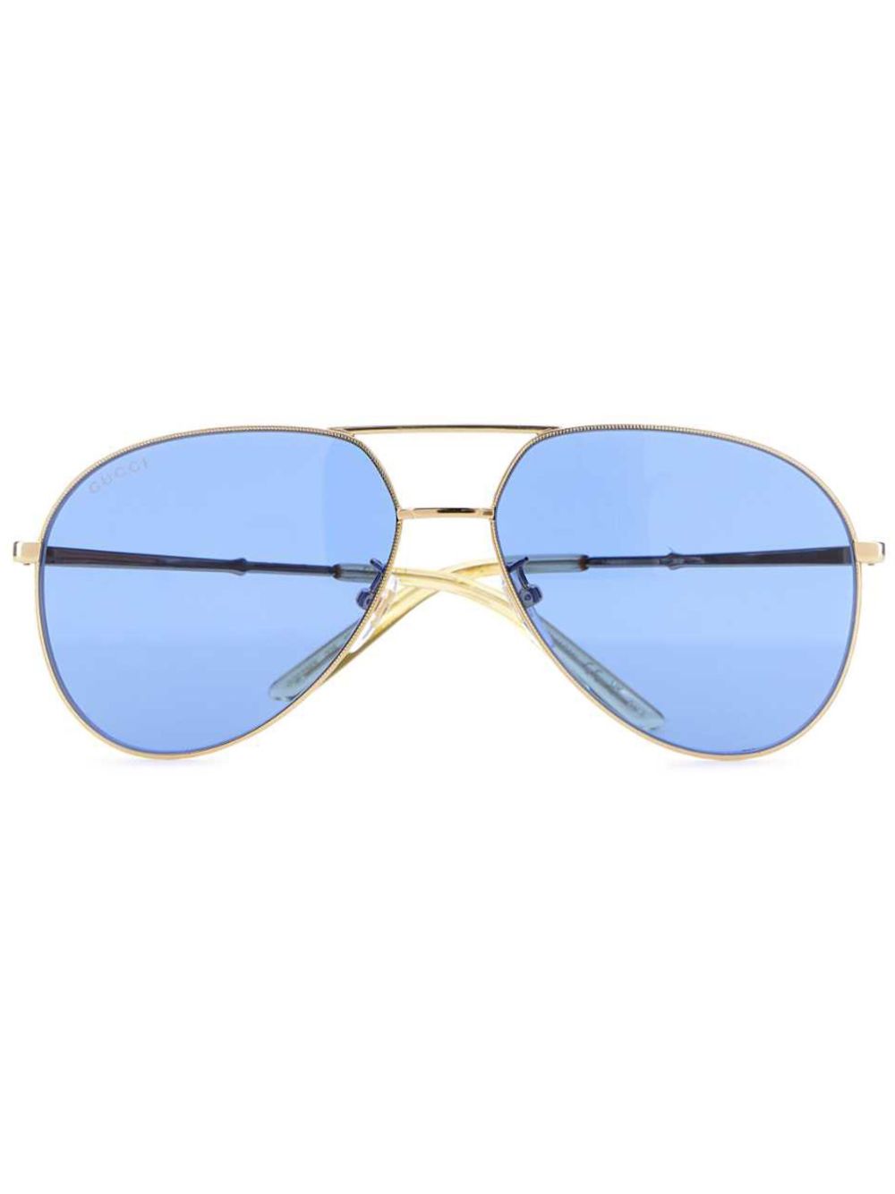 Gucci Eyewear logo雕刻太阳眼镜 - 金色