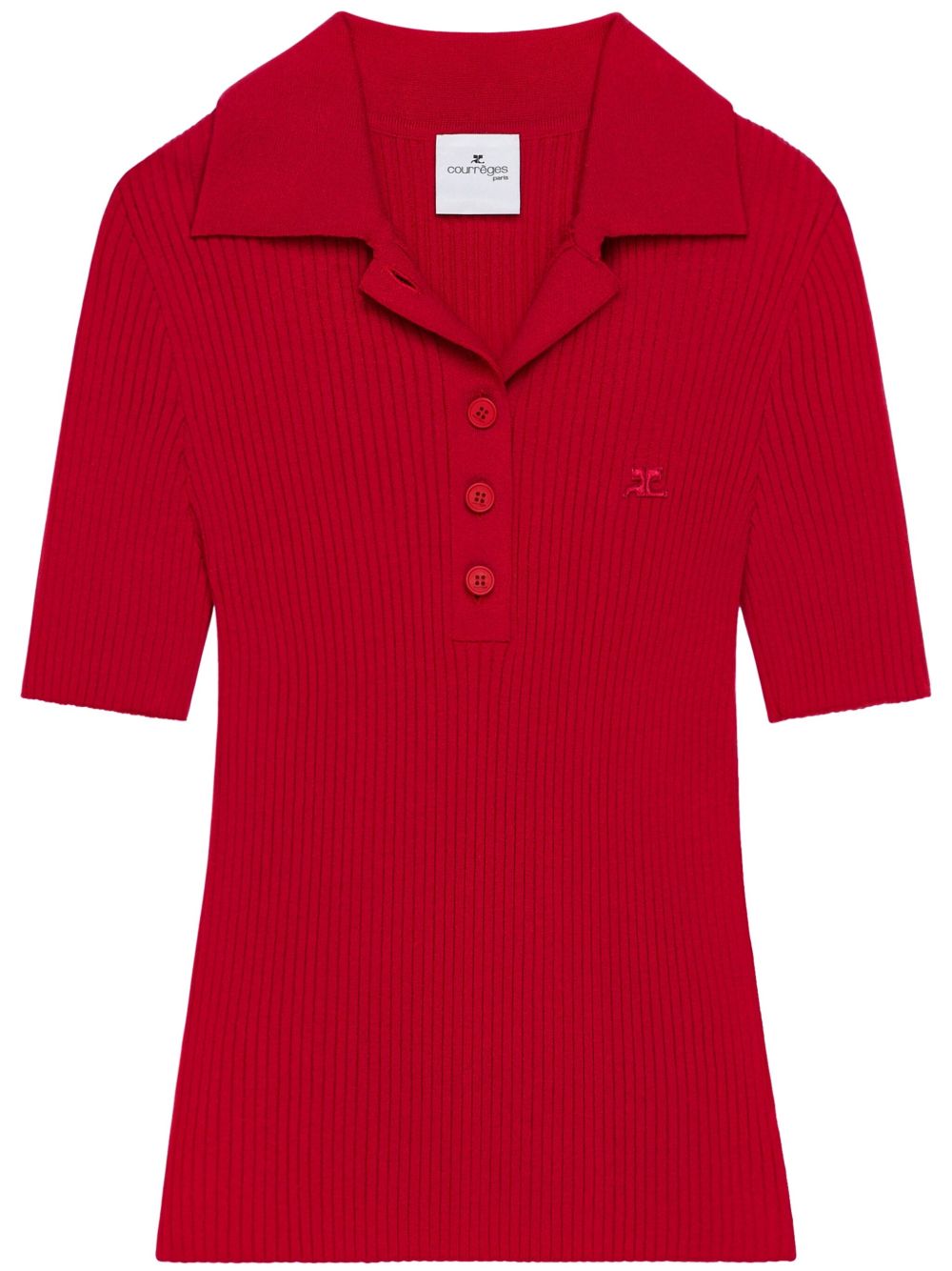 Courrèges Iconic polo领上衣 - 红色