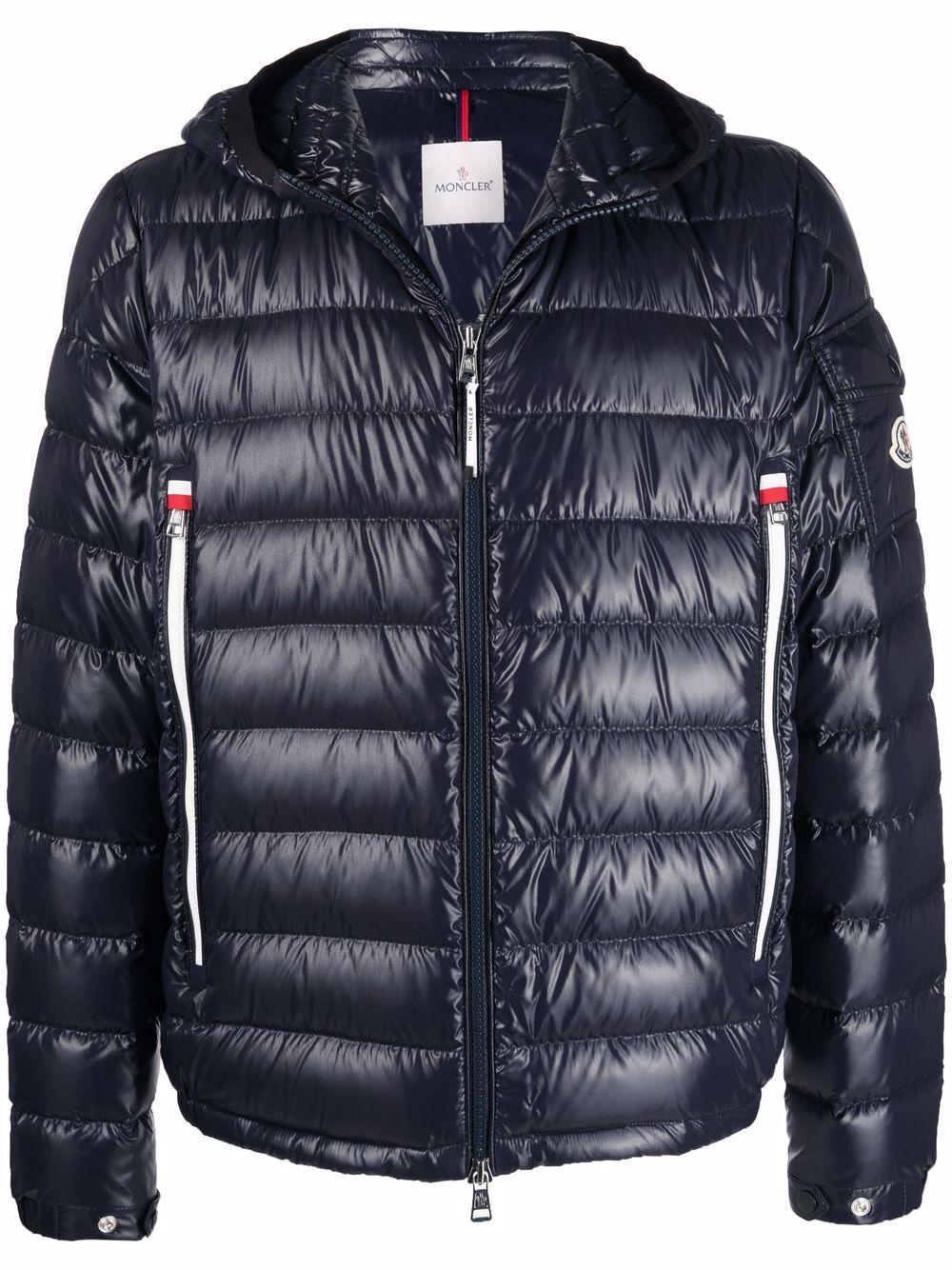Moncler 连帽蓬松夹克 - 蓝色