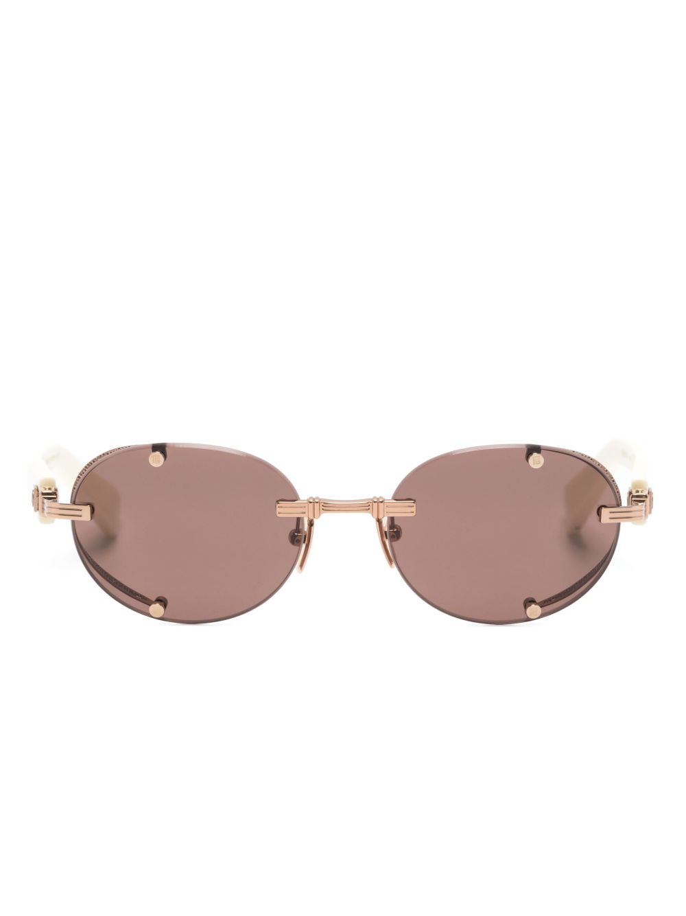 Balmain Eyewear 椭圆形镜框有色镜片太阳眼镜 - 中性色