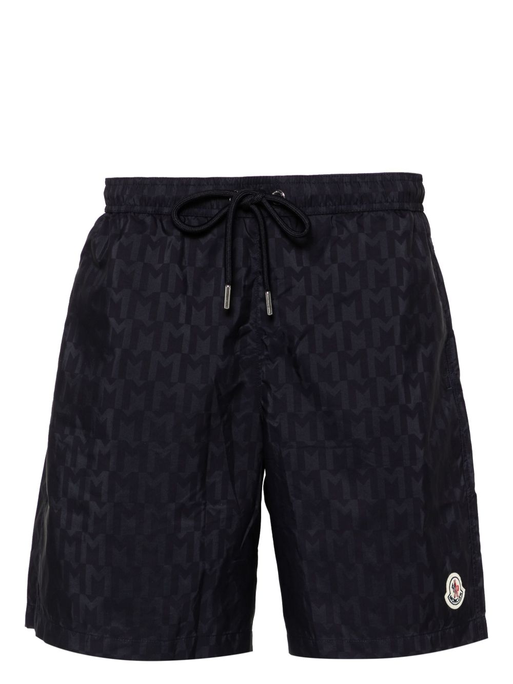 Moncler 经典logo印花抽绳泳裤 - 蓝色