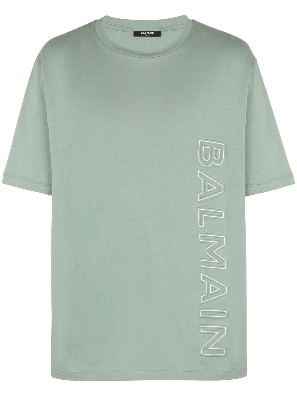 Balmain logo压纹棉T恤 - 绿色