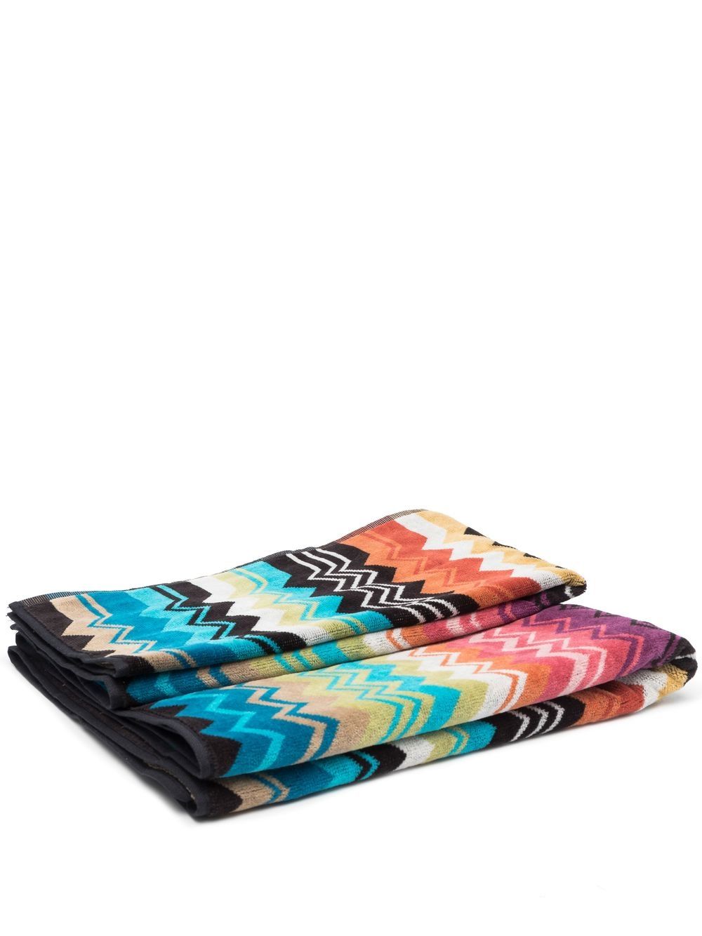 Missoni Home 人字纹图案沙滩毛巾 - 蓝色