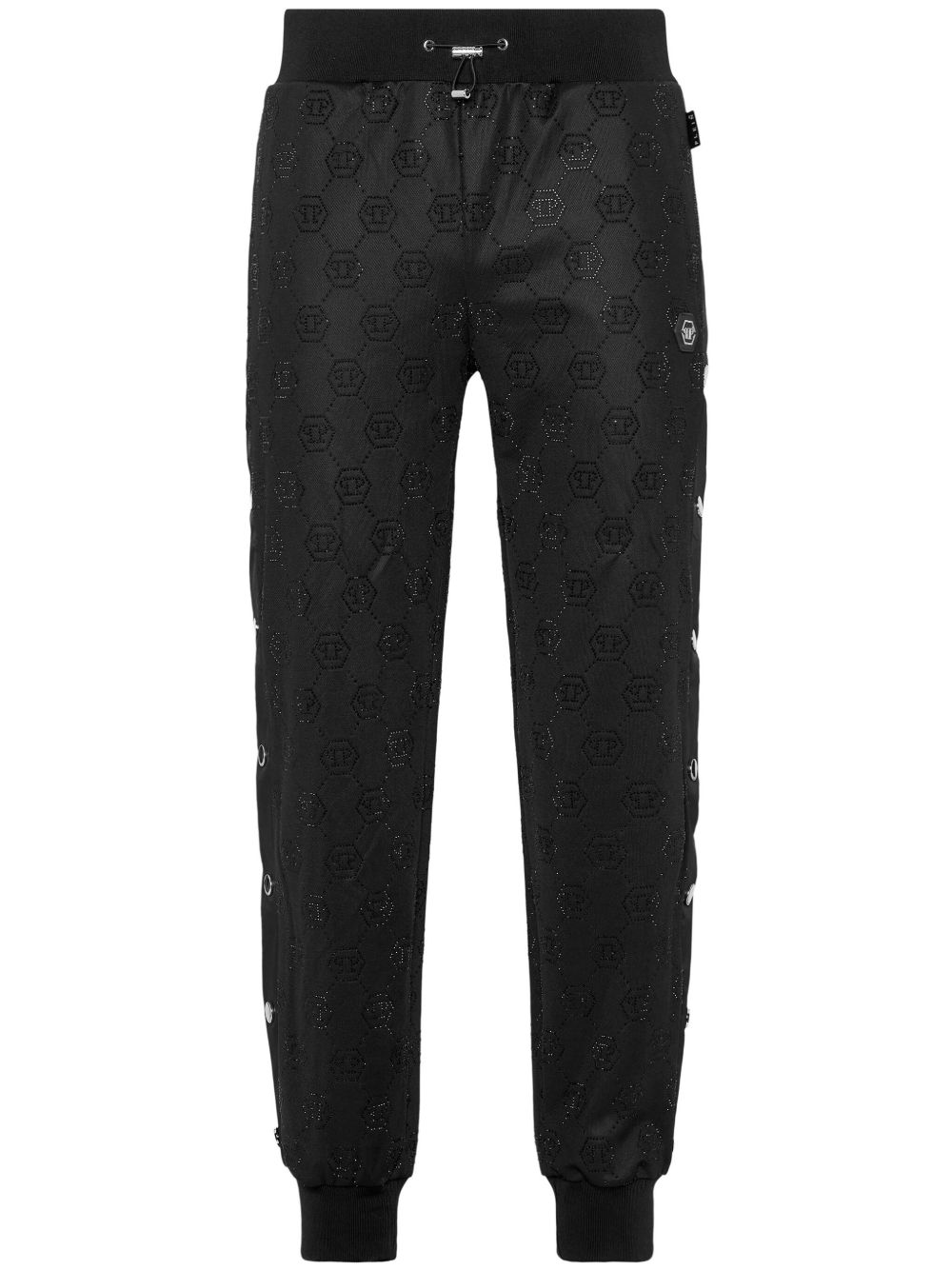 Philipp Plein 经典logo运动裤 - 黑色