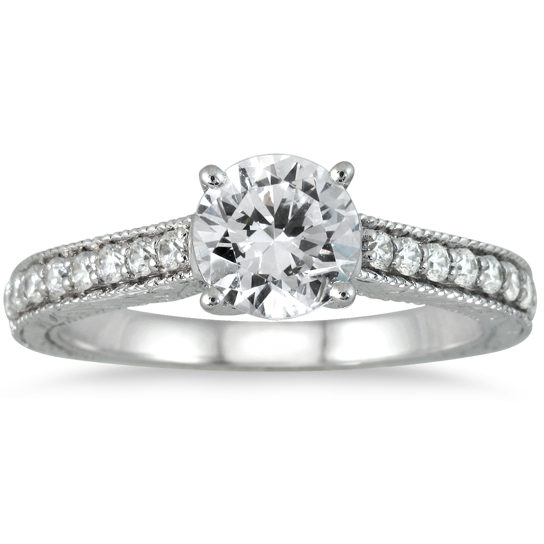 Certified 1 Carat TW Diamond Ring in 14K White Gold (J-K Color, I2-I3 Clarity)