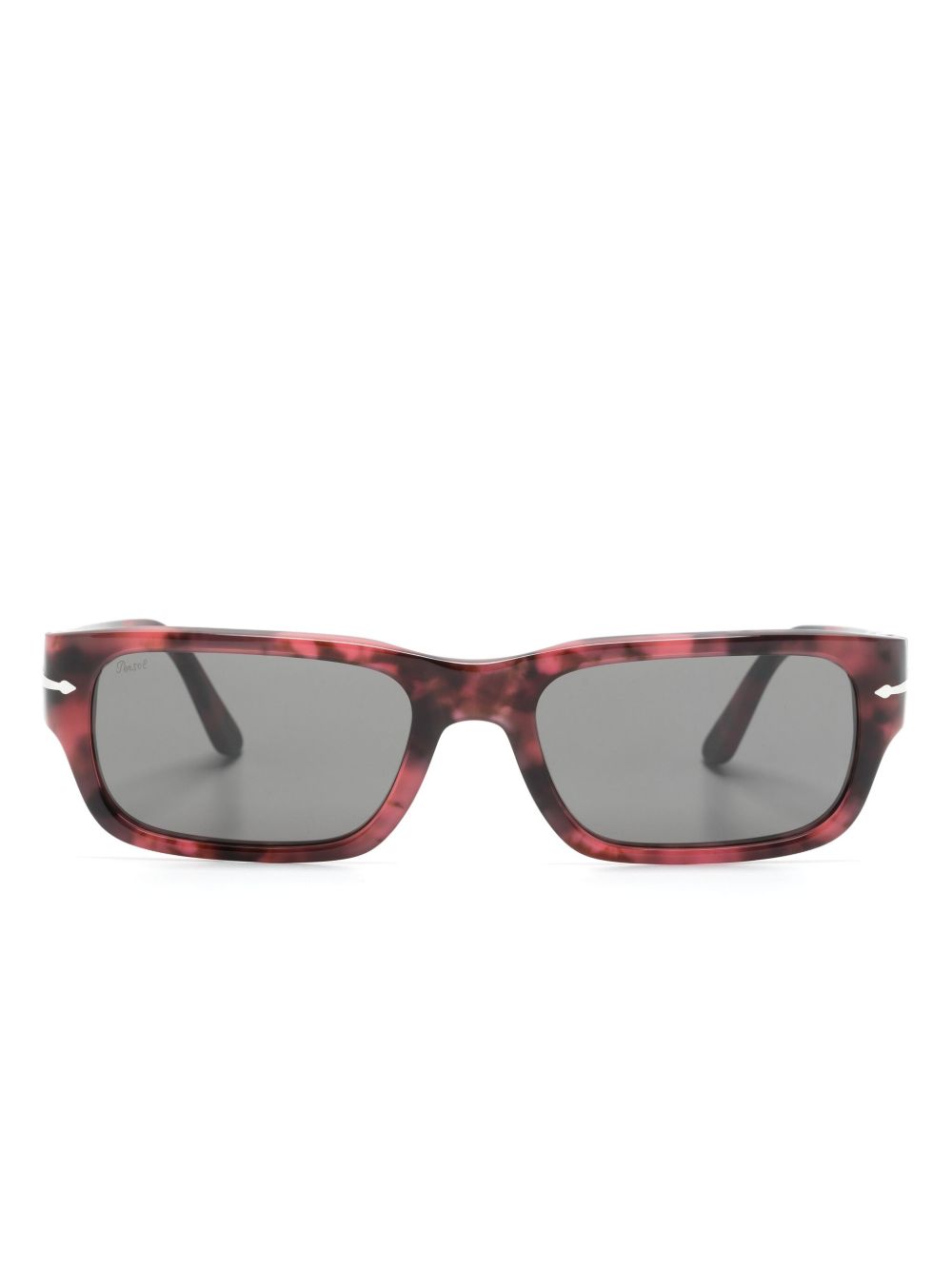 Persol Adrien 长方形镜框太阳眼镜 - 红色