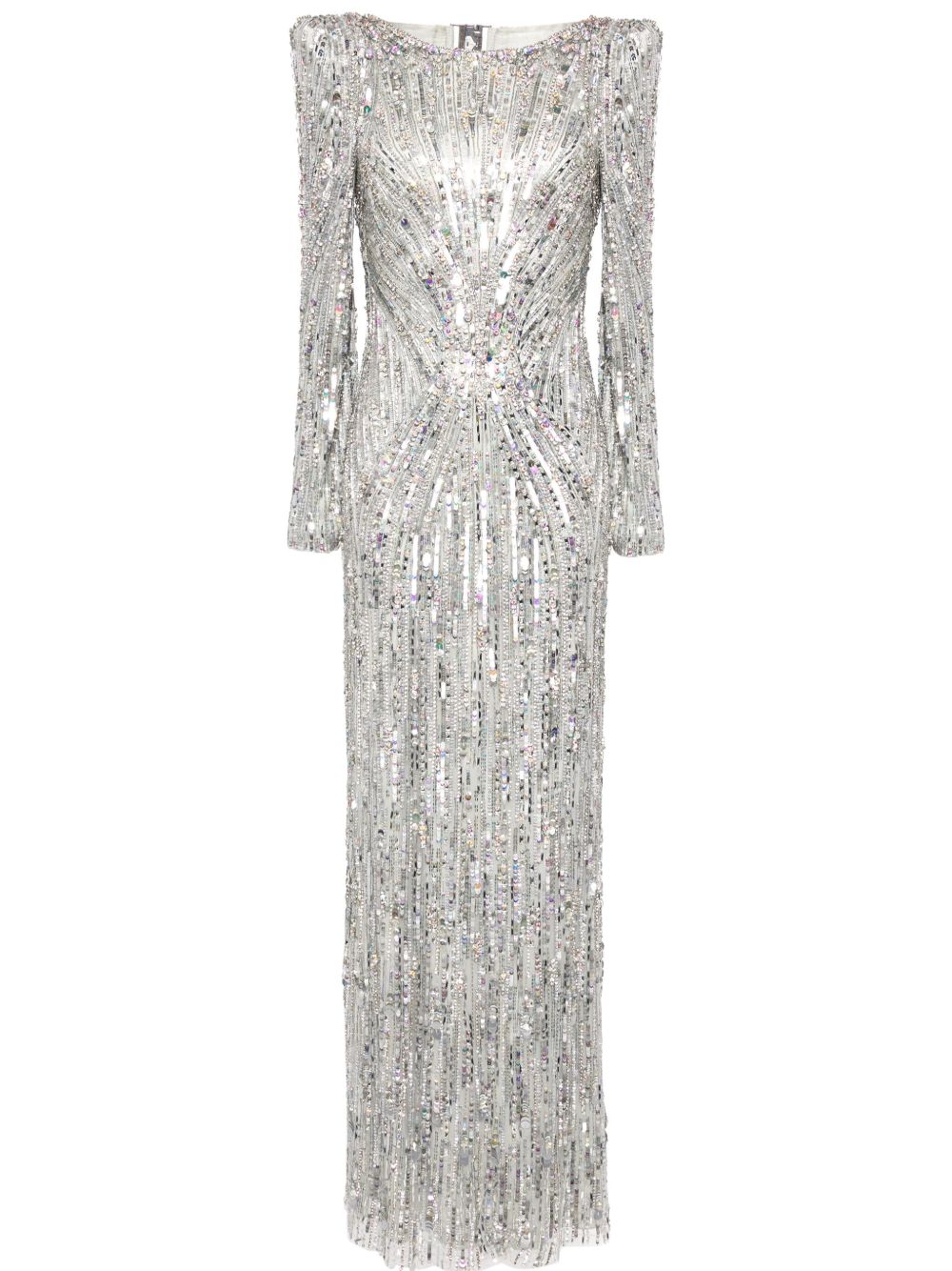 Jenny Packham Avalon 亮片缀饰连衣裙 - 金属色