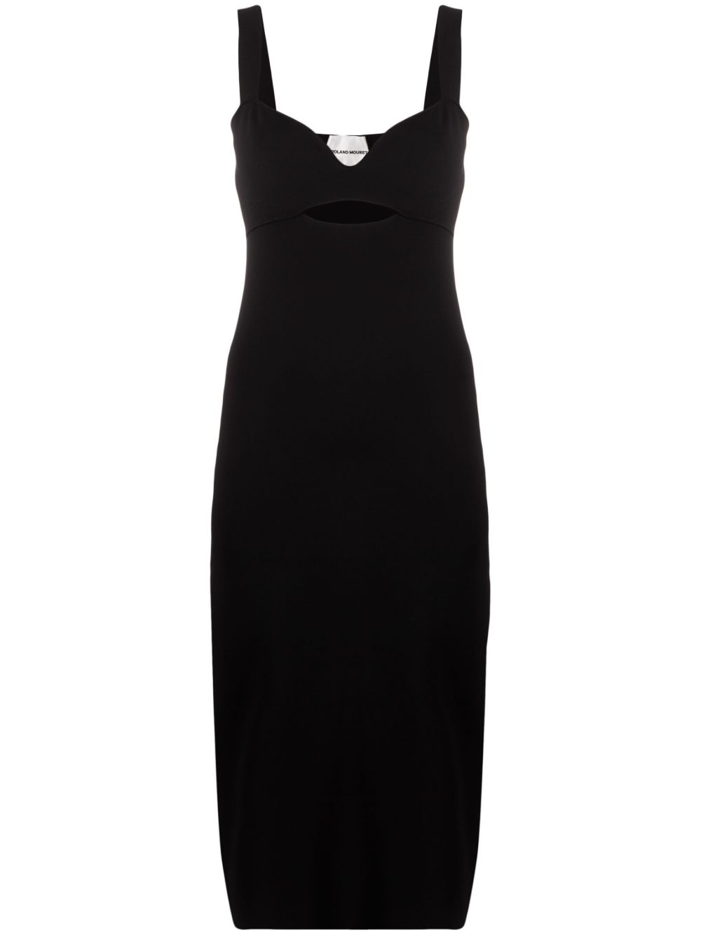 Roland Mouret 镂空针织中长连衣裙 - 黑色