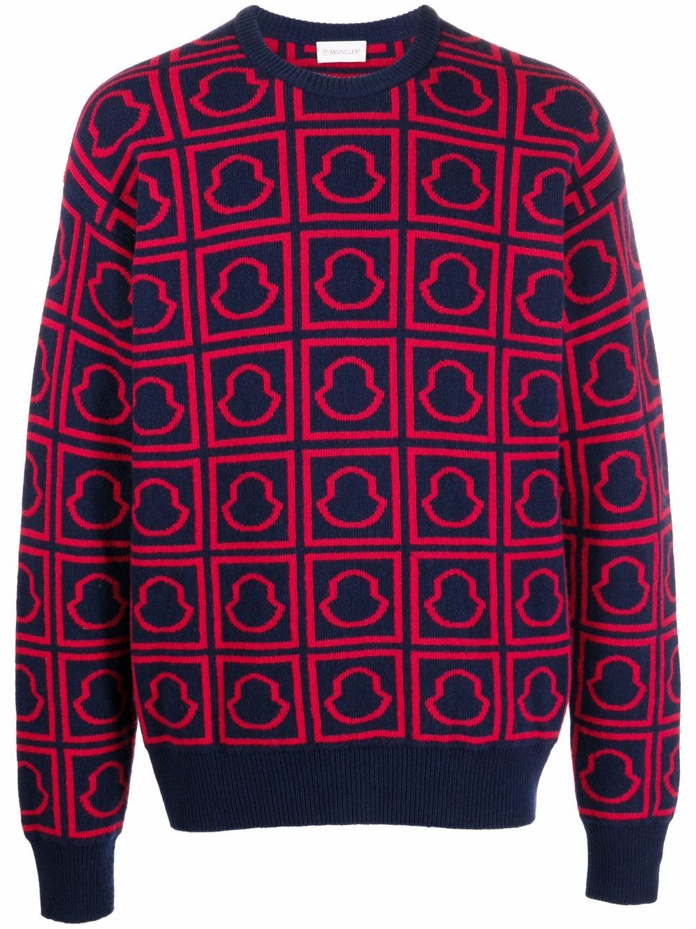 Moncler 盟可睐 大面积经典logo毛衣 - 蓝色