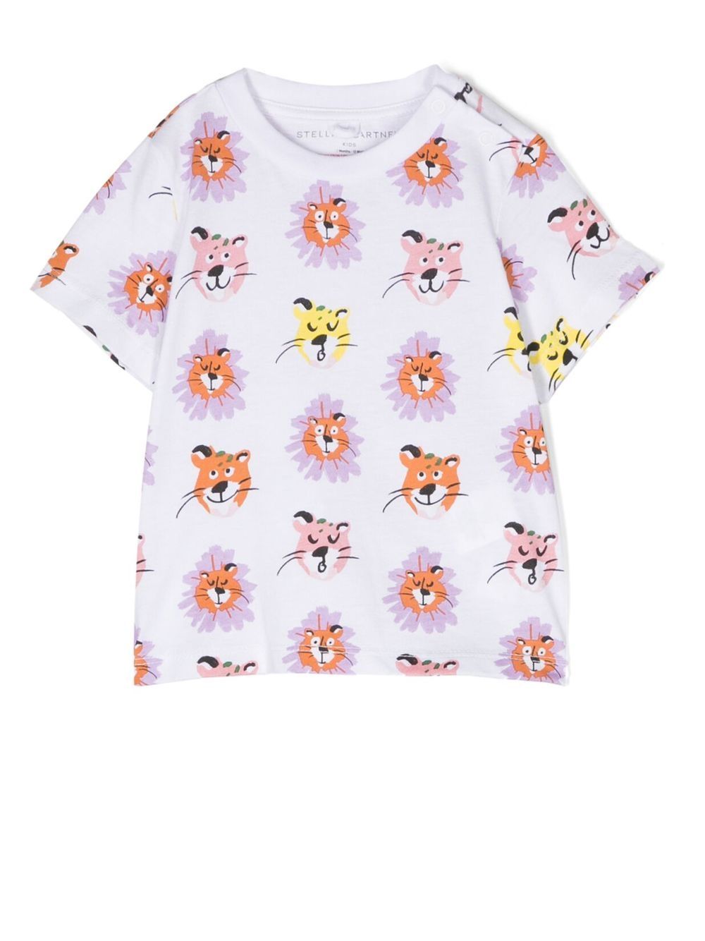 Stella McCartney Kids 动物印花棉T恤 - 白色