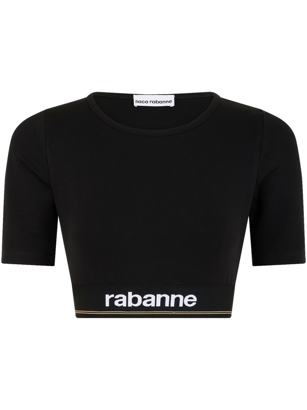 Rabanne Bodyline 短款T恤 - 黑色