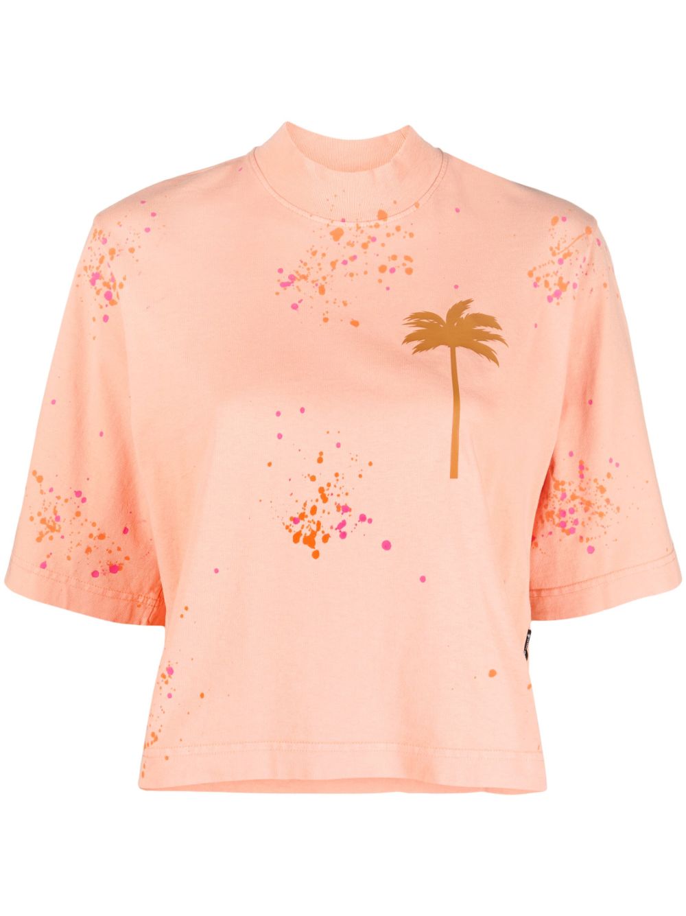 Palm Angels PXP Palm Tree 印花短款T恤 - 橘色