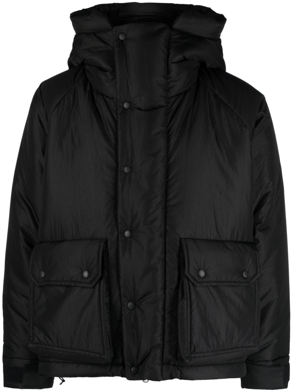 Maison Kitsuné x And Wander logo印花填充夹克 - 黑色