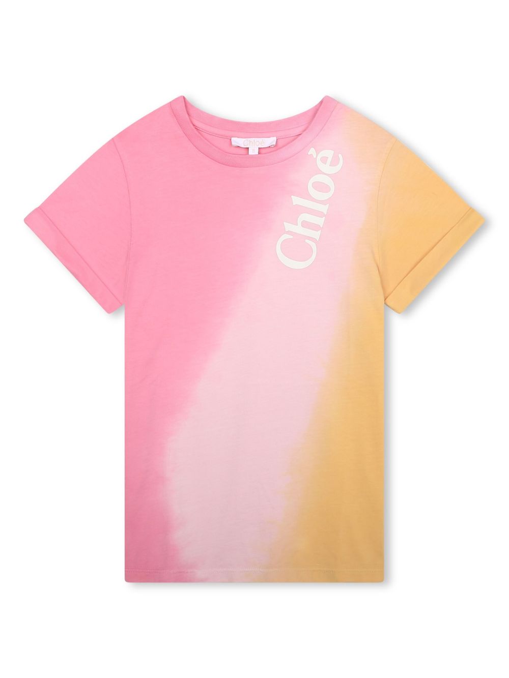 Chloé Kids 扎染印花渐变T恤 - 粉色