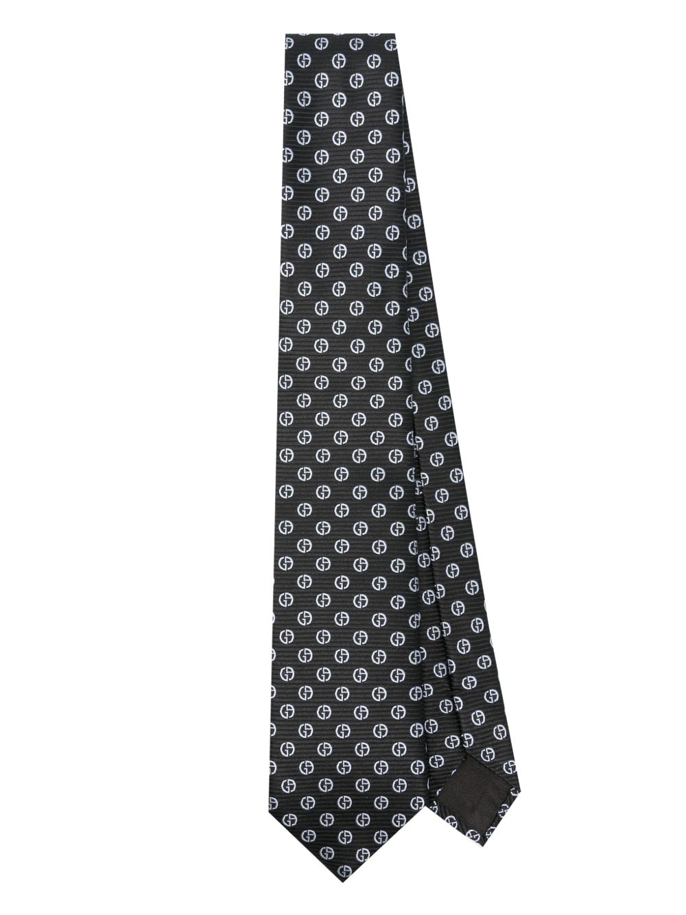 Giorgio Armani logo提花领带 - 蓝色