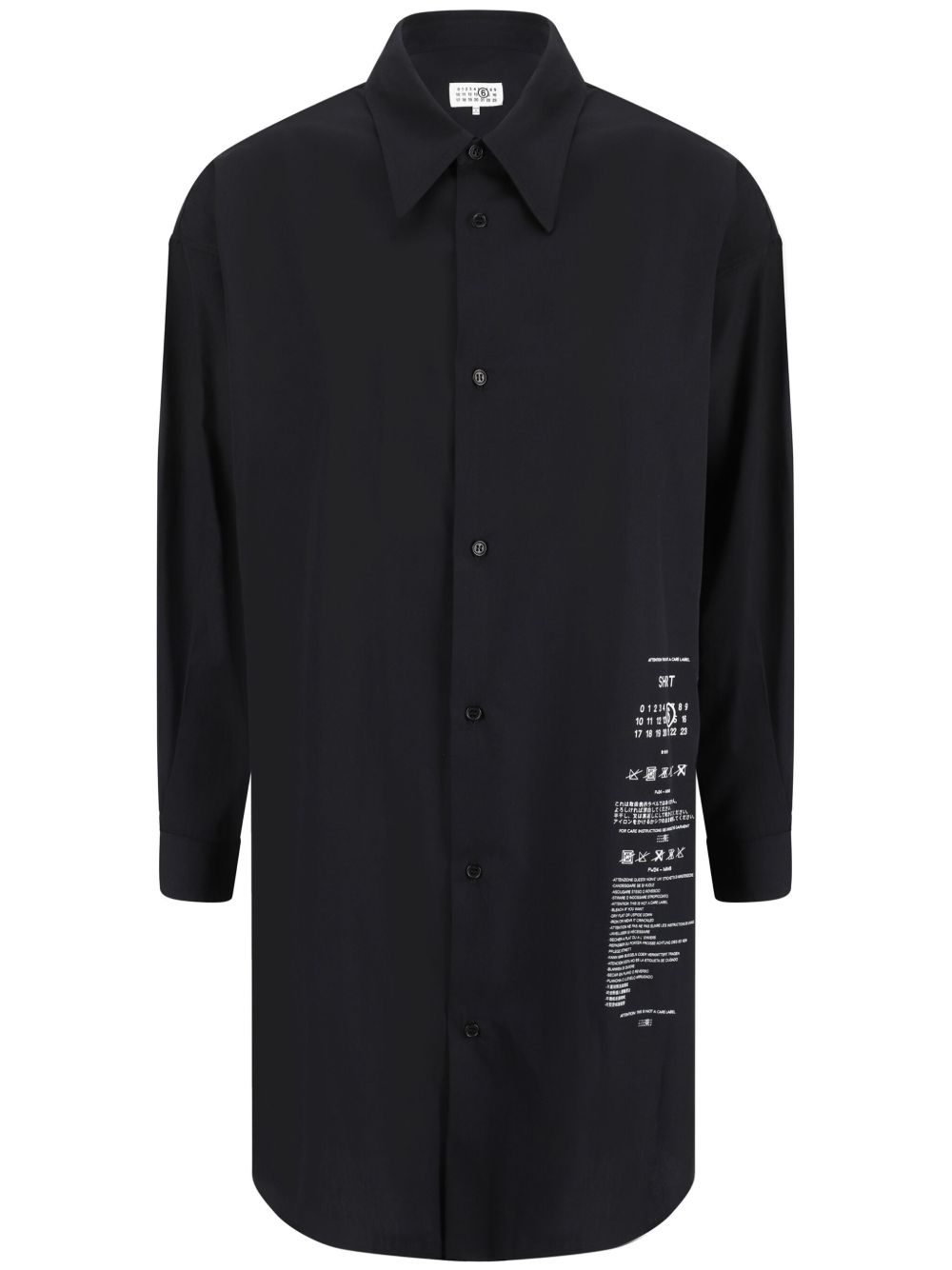 MM6 Maison Margiela 府绸纽扣衬衫裙 - 黑色