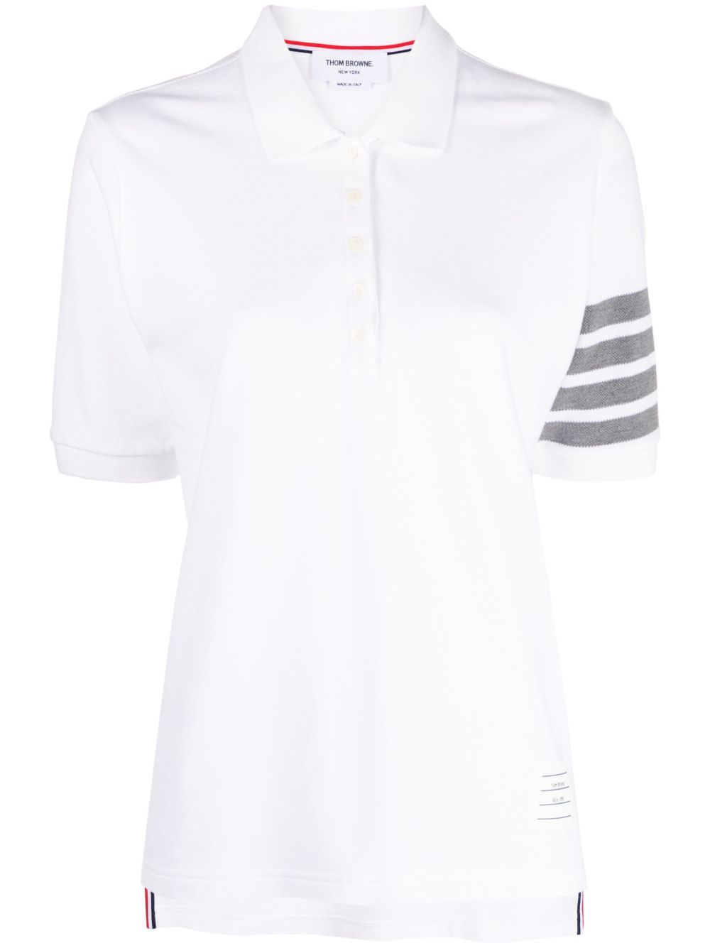 Thom Browne 四条纹 2003 数字印花polo衫 - 白色