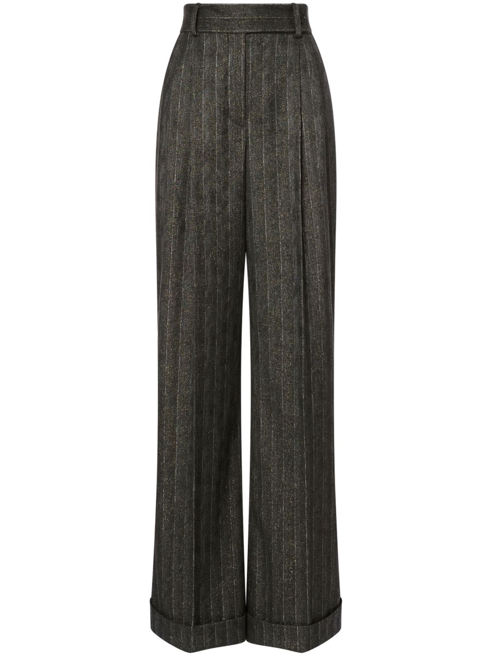 Alberta Ferretti 细条纹帕拉松西裤 - 灰色