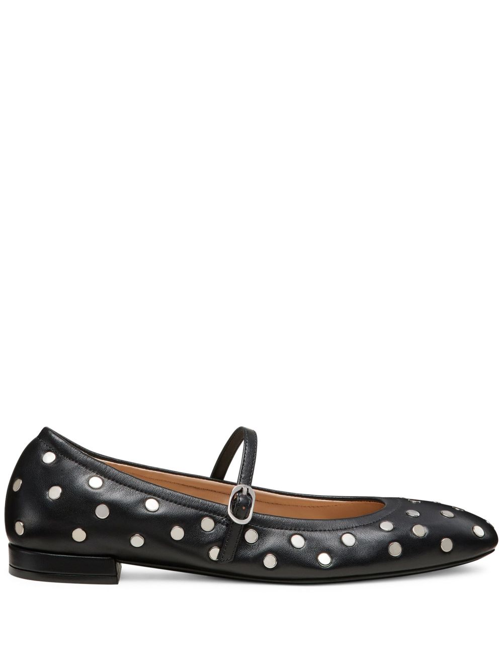 Stuart Weitzman Claris Stud 芭蕾平底鞋 - 黑色