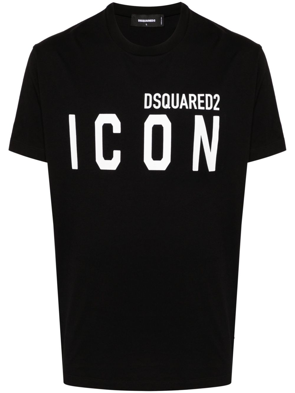 DSQUARED2 logo印花棉T恤 - 黑色