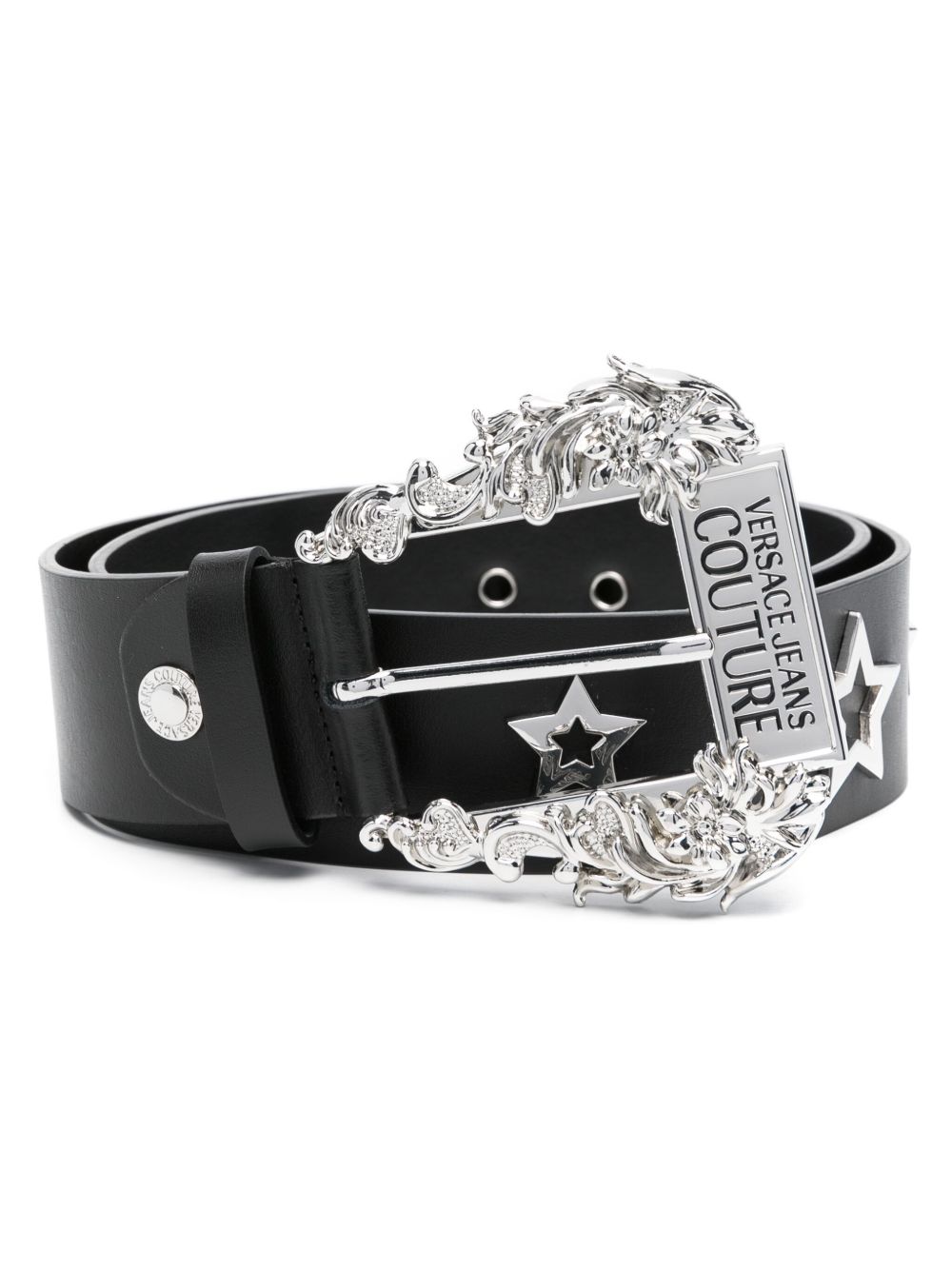 Versace Jeans Couture Star Couture 皮质腰带 - 黑色