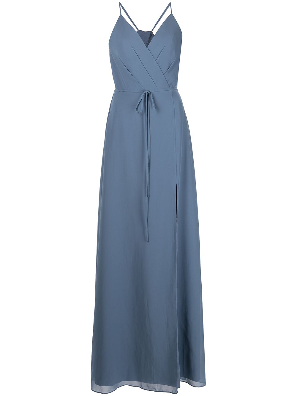 Marchesa Notte Bridesmaids 裹身式曳地礼服 - 蓝色