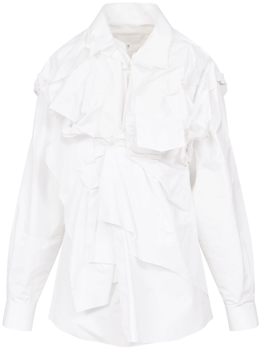 Maison Margiela 府绸缩褶衬衫 - 白色