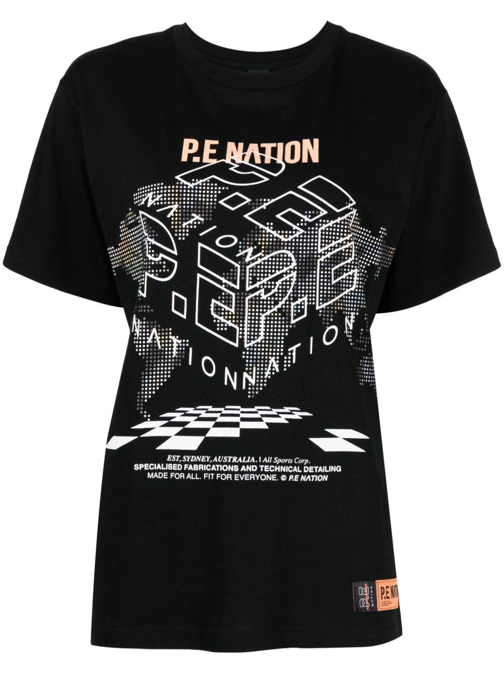 P.E Nation 图案logo印花T恤 - 黑色
