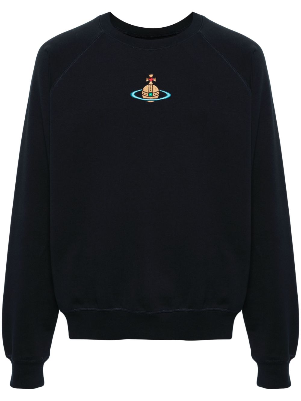 Vivienne Westwood Orb 刺绣棉卫衣 - 蓝色