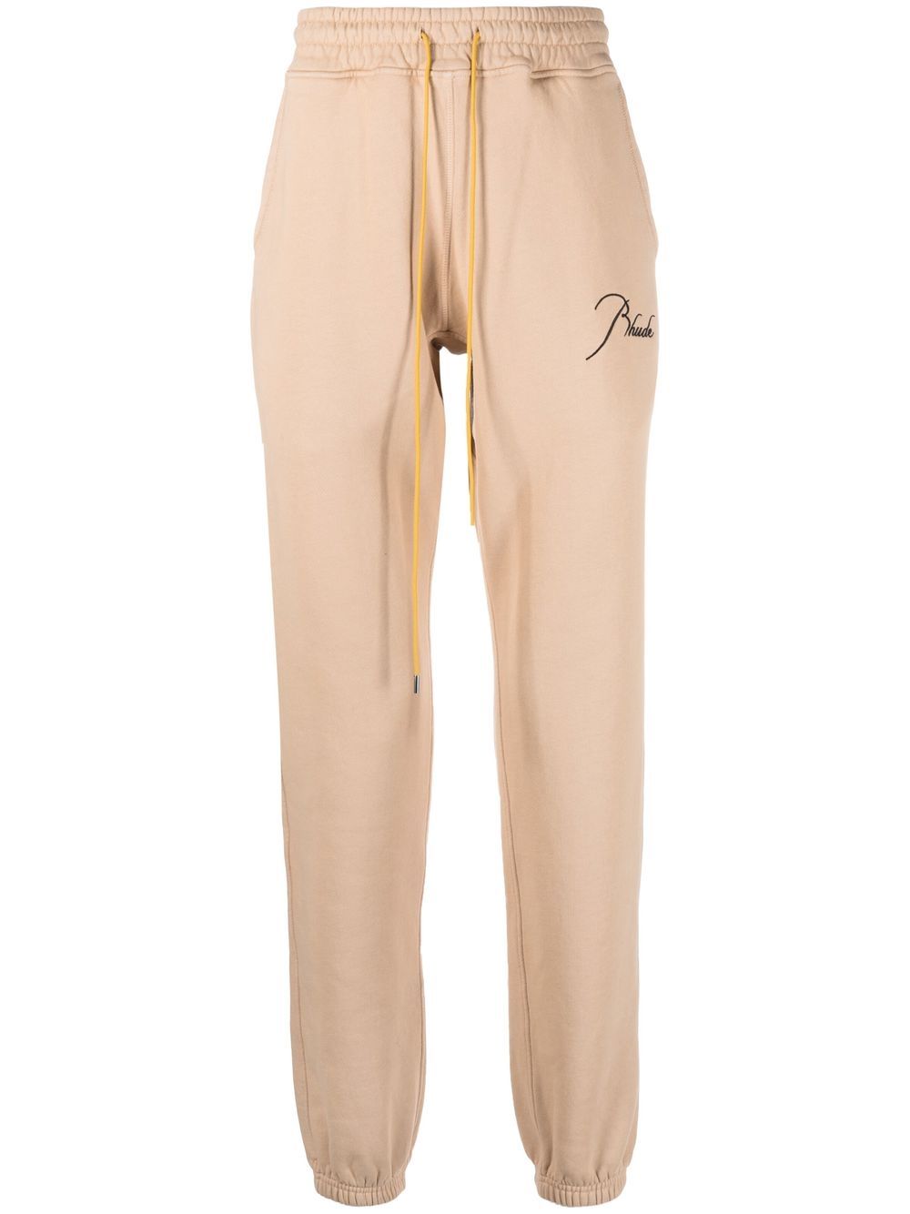 RHUDE logo刺绣棉运动裤 - 中性色