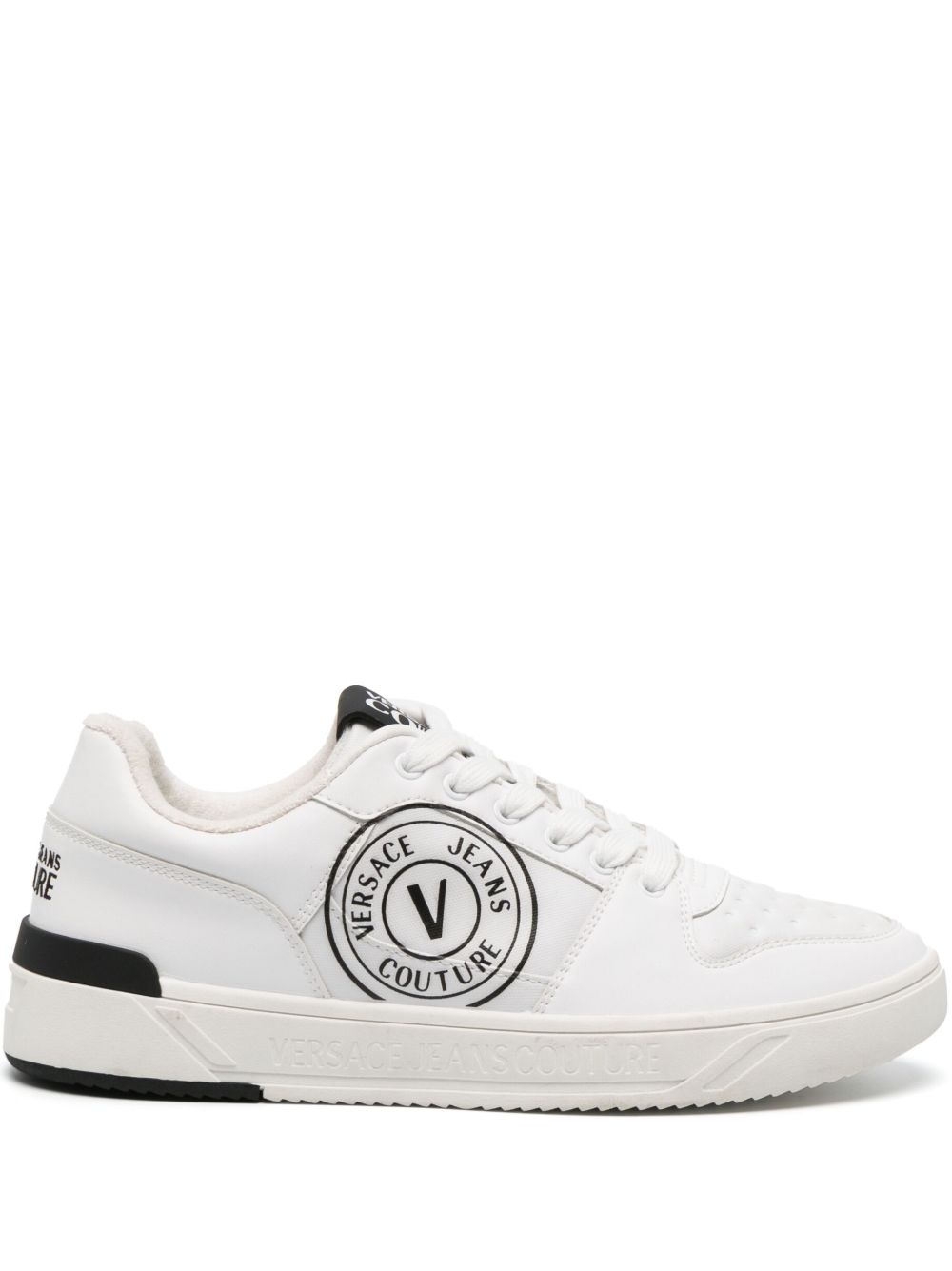 Versace Jeans Couture V-Emblem logo印花运动鞋 - 白色