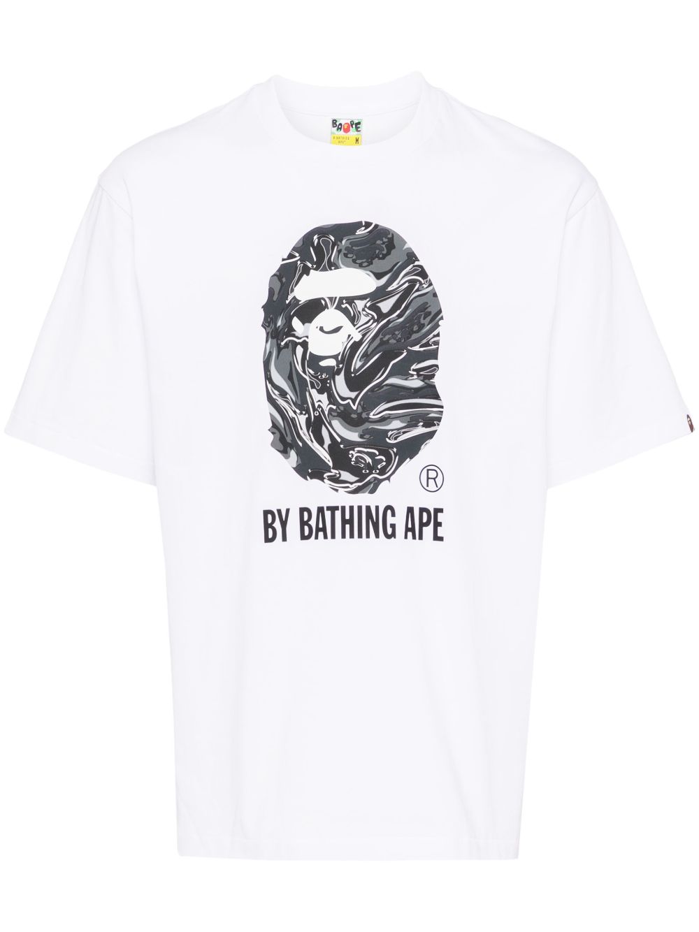 A BATHING APE® 大理石纹迷彩logoT恤 - 白色