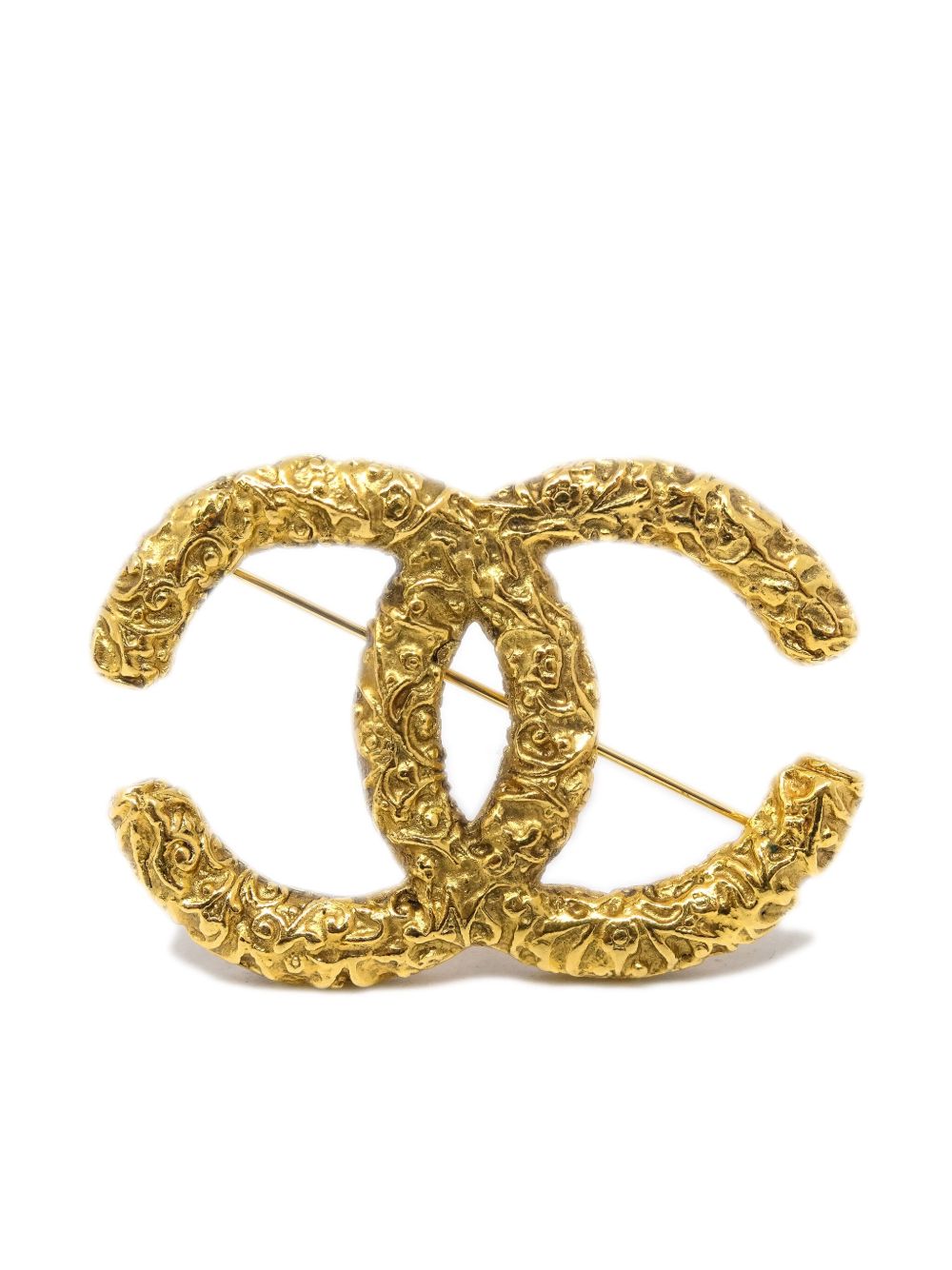CHANEL Pre-Owned CC 镀金胸针（2003年典藏款） - 金色