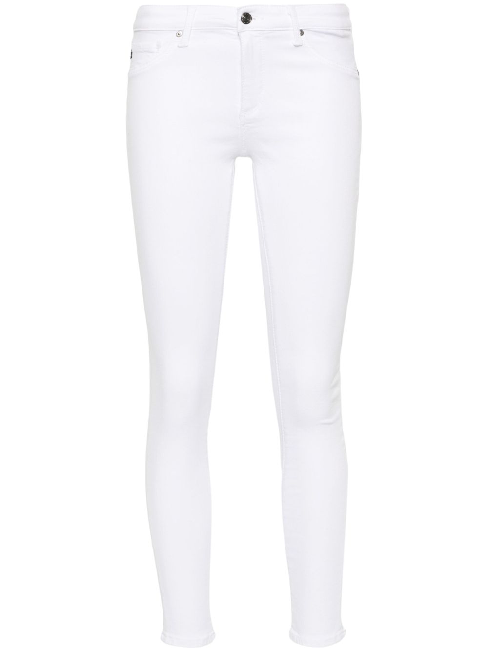 AG Jeans 中腰紧身牛仔裤 - 白色