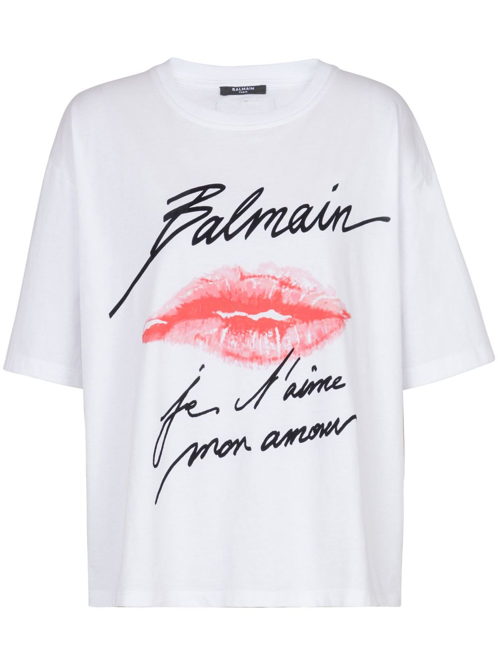 Balmain Kiss 印花T恤 - 白色