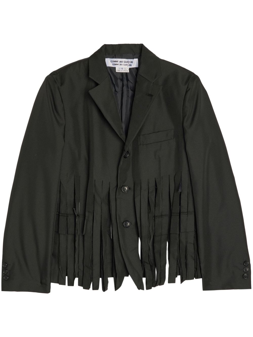 Comme Des Garçons Comme Des Garçons 流苏单排扣西装夹克 - 黑色
