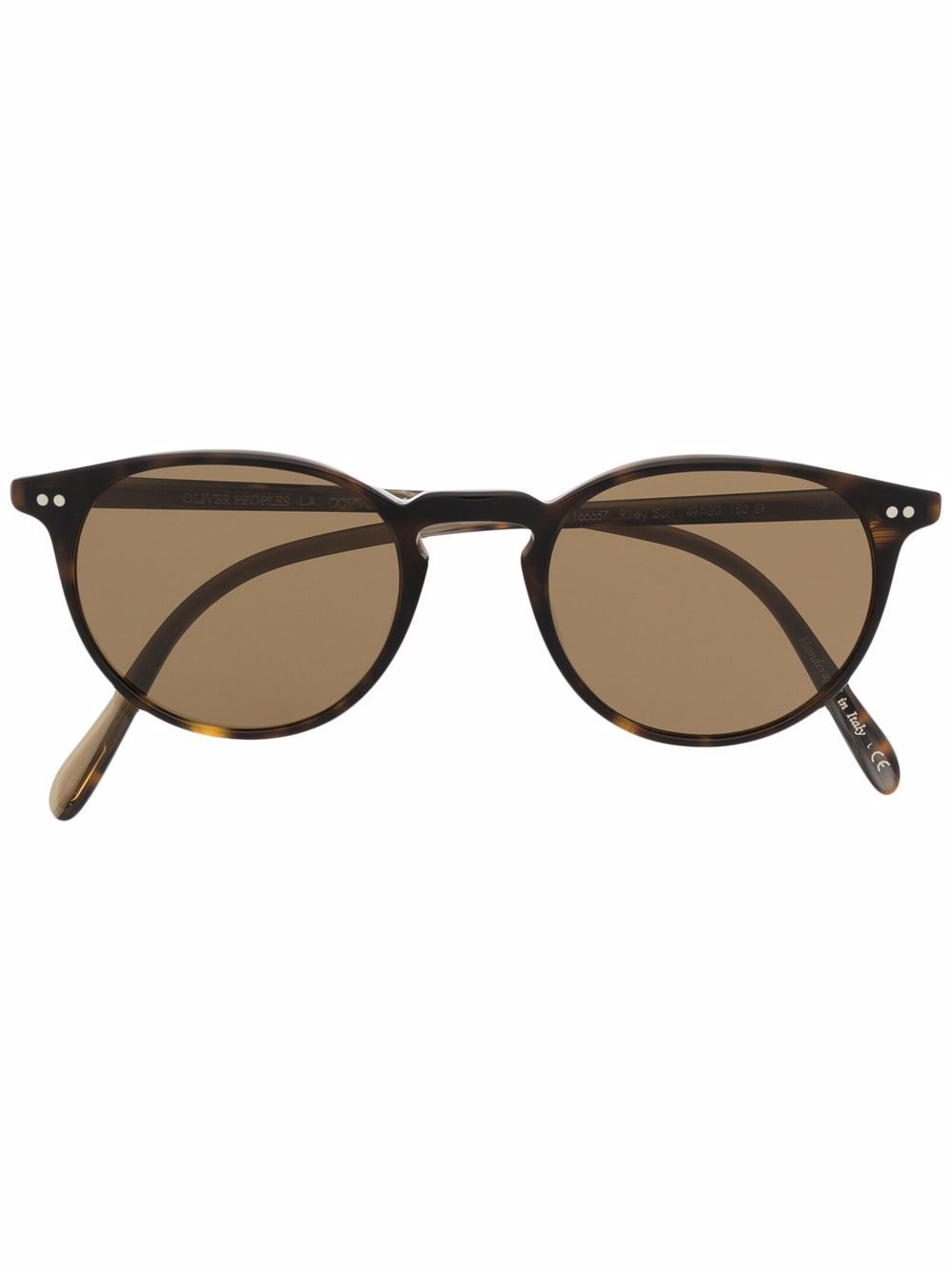Oliver Peoples Riley 圆框太阳眼镜 - 褐色