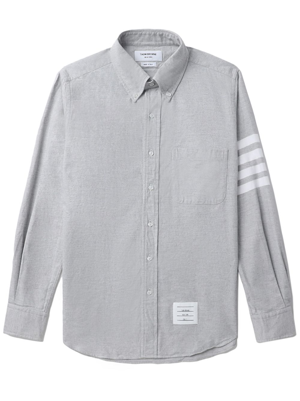 Thom Browne 4 条纹红白蓝条纹衬衫 - 灰色