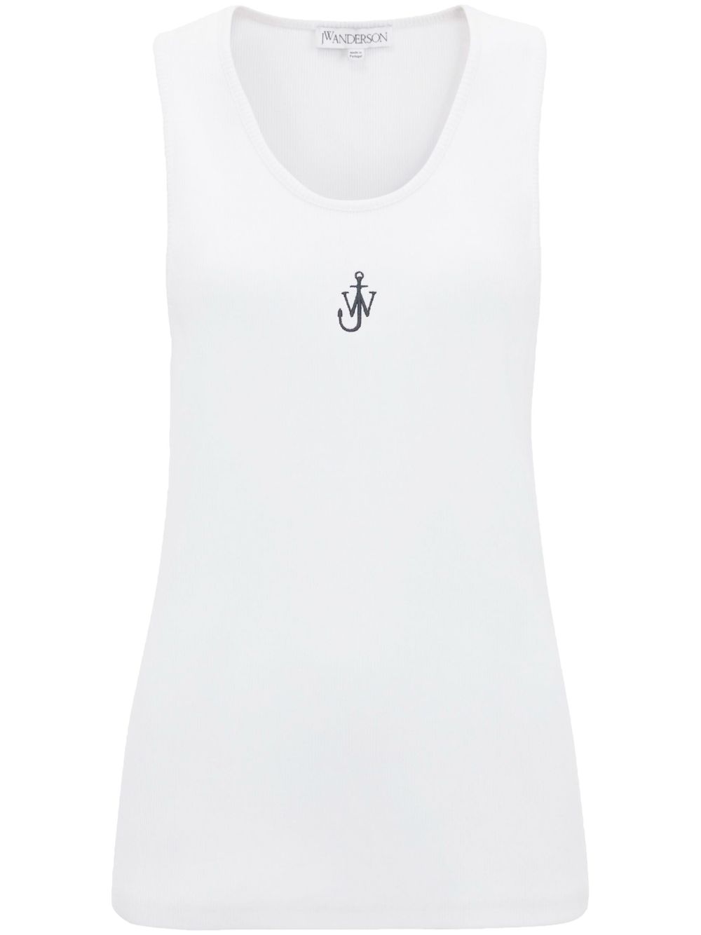 JW Anderson logo刺绣棉坦克背心 - 白色
