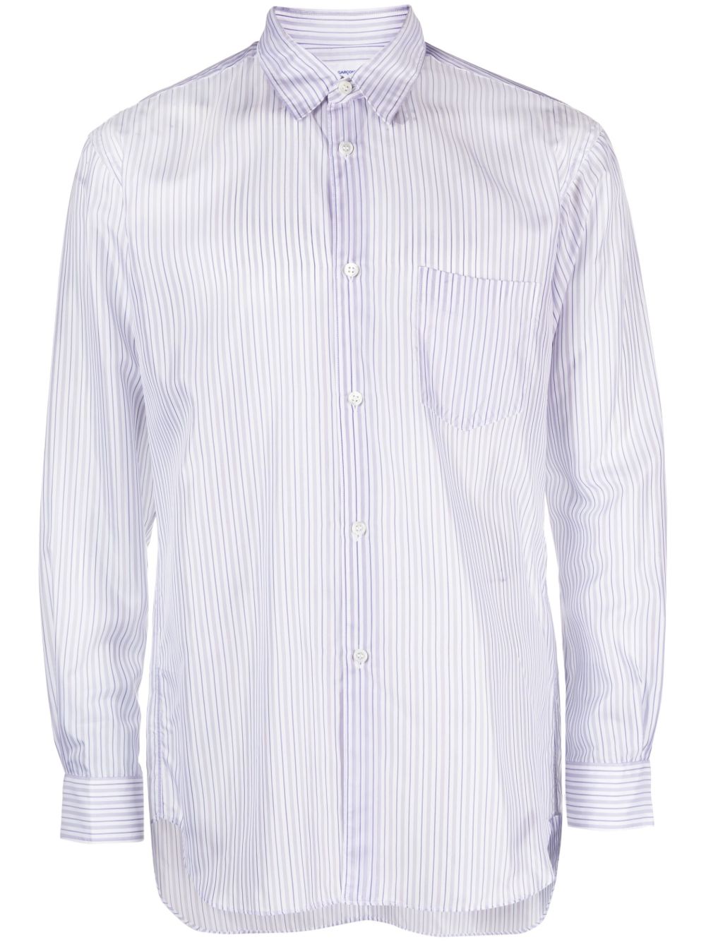Comme Des Garçons Shirt 排扣条纹衬衫 - 白色