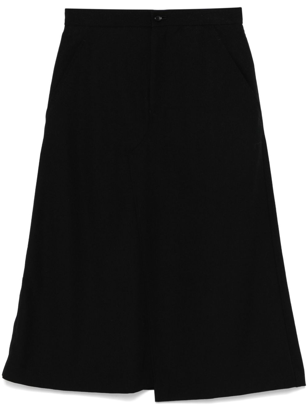 Comme Des Garçons Comme Des Garçons 羊毛中长半身裙 - 黑色
