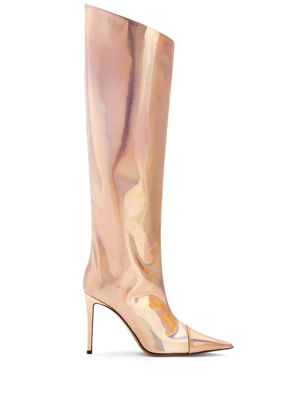 Alexandre Vauthier Alex 金属感设计高跟高筒靴 - 中性色