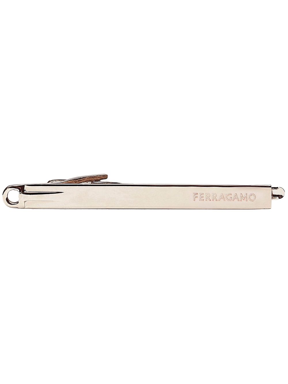 Ferragamo logo雕刻领带别针 - 银色