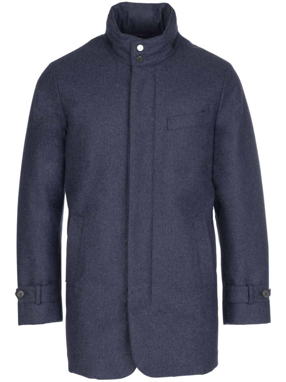 Norwegian Wool 羽绒衬里初剪羊毛大衣 - 蓝色